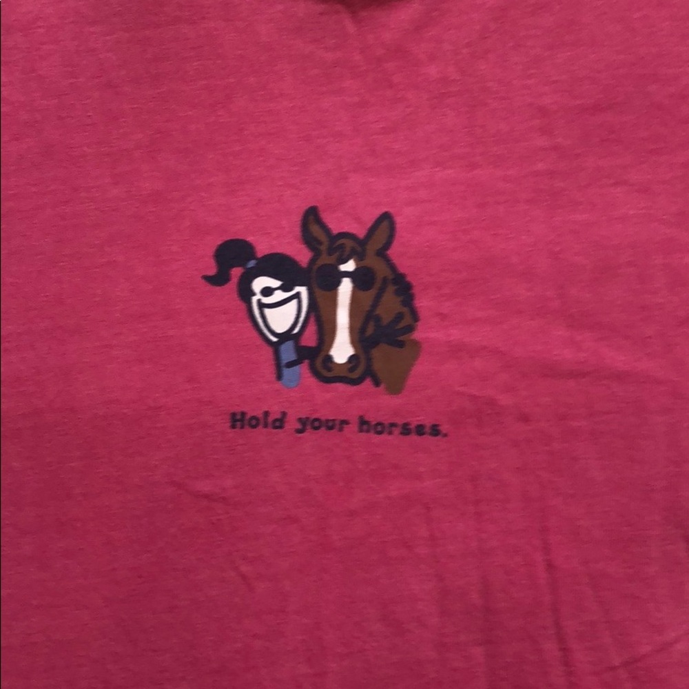 Life is Good Pink Hold Your Horses Graphic Tee - Picture 2 of 7